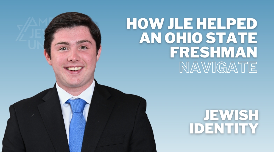 How JLE Helped an Ohio State Freshman Navigate Jewish Identity with headshot of Matthew Devaney in suit
