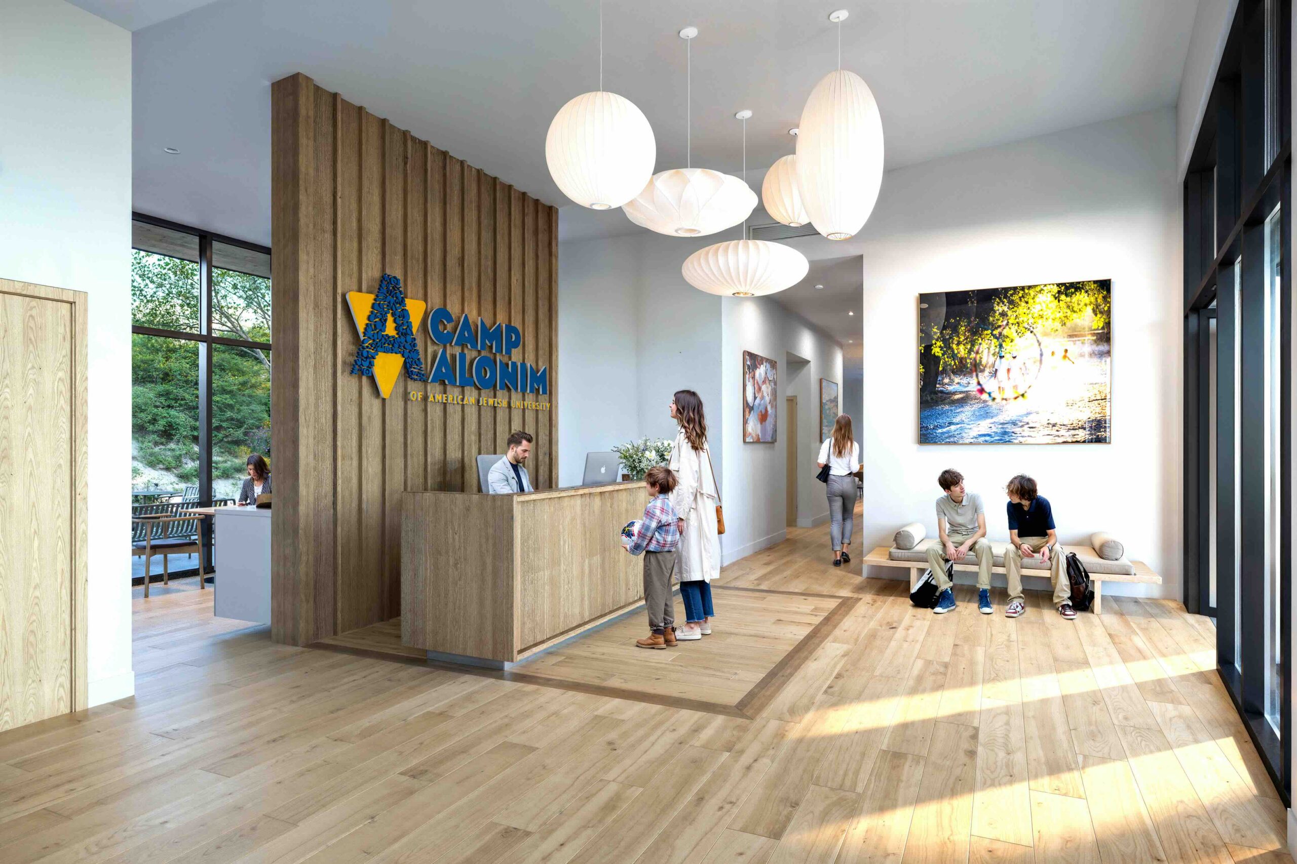 A mockup of a lobby for a future Camp Alonim building.
