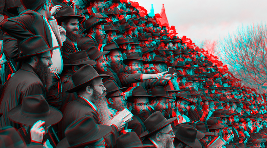 a group of chasidic men in hats