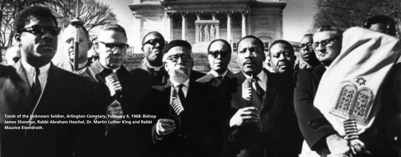 Tomb of the Unknown Soldier, Arlington Cemetary, February 6, 1968 Bishop James Shannon, Rabbi Abraham Heschel, Dr. Martin Luther King and Rabbi Maurice Eisendrath..jpg