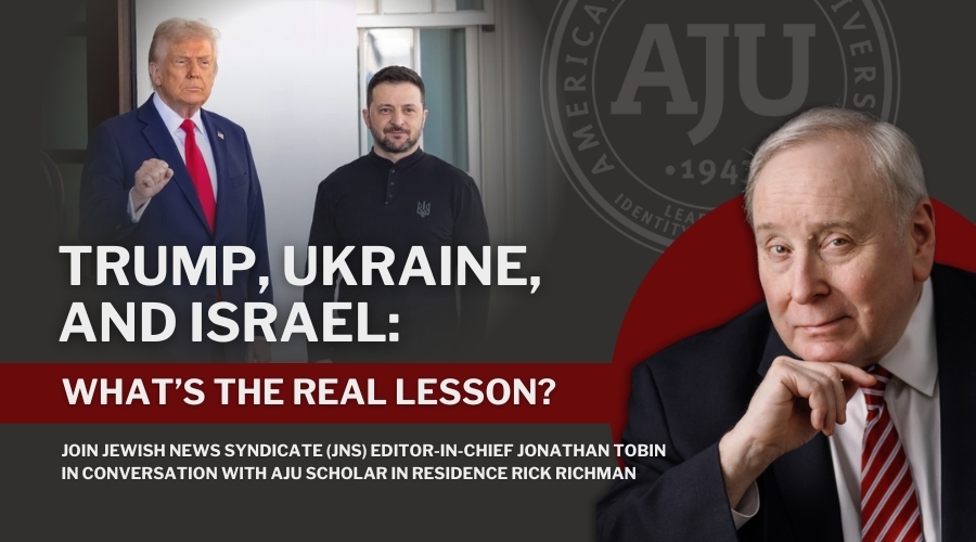 Trump Ukraine and Israel What's the Real Lesson? With photos of Trump, Zelenskyy, and Tobin